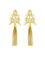 Brinco Gotas Cristal Franjas