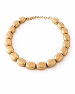 Colar Dourado Fosco Oval