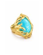 Anel Oval Turquesa Gold