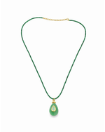 Colar Curto Pingente Gota Verde
