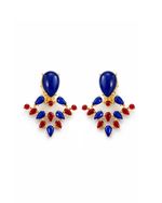 Brinco Cascata Dark Blue com Vermelho