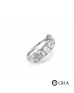 Anel Meia Aliança Moissanites 8x6mm