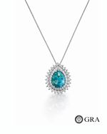 Colar Pedra Turquesa Gota Moissanites 1.5mm