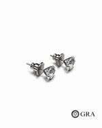 Brinco Ponto de Luz Moissanite 8mm 4.0ct - Prata 925
