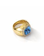 Anel Cristal Azul Cravejado