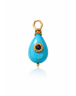 Pingente Gota Turquesa com Safira