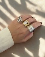 Anel Maxi Textura Cristal Austríaco