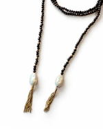 Colar Cristais Pérola Barroca Tassel