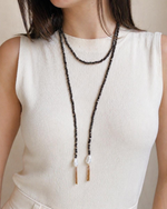 Colar Cristais Pérola Barroca Tassel
