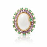 Anel Neck Pérola Shell Duo Cravejado