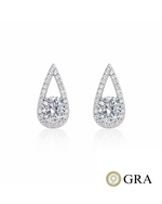Brinco Moissanite 8mm Gota Vazada