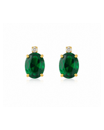 Brinco Petit Oval Cristal Verde e Zircônia