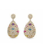 Brinco Gota Cristal Multicolorido