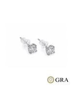 Brinco Ponto de Luz Moissanite 6mm 0.8ct - Prata 925