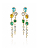 Brinco Multi Gems Duo Pendentes