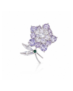 Broche Flor Lavanda Zircônias