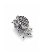 Broche Flor Lavanda Zircônias