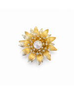 Broche Girassol Pérola Central