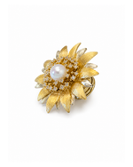 Broche Girassol Pérola Central