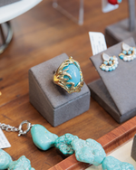 Anel Oval Turquesa Gold