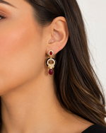 Brinco Burgundy Gota Pendente
