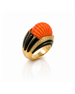 Anel Textura Coral Enamel