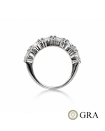 Anel Meia Aliança Moissanite 6 Pedras 5mm