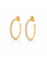 Brinco Argolinha Cravejada Ouro 18k