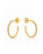Brinco Argolinha Cravejada Ouro 18k