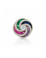 Broche Botão Multicolor