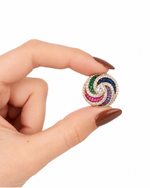 Broche Botão Multicolor