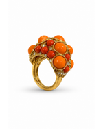 Anel Duo Bubbles Coral e Vermelho