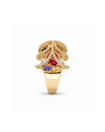 Anel Arcos Cravejados Ouro 18k