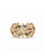 Anel Arcos Cravejados Ouro 18k