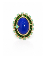 Anel Neck Duo Jade Azul