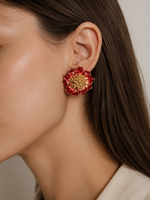 Brinco Flor Pressão Esmaltado