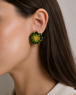 Brinco Flor Pressão Esmaltado
