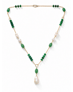 Colar Jade Verde com Pérola Barroca