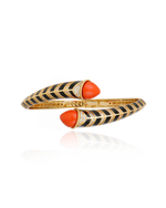 Bracelete Enamel Preto e Coral