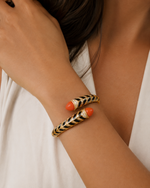 Bracelete Enamel Preto e Coral