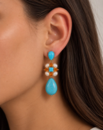 Brinco Neck Alongado Turquesa