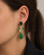 Brinco Neck Alongado Jade Verde
