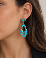 Brinco Gota Pendente Bubbles Blue