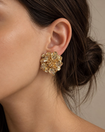 Brinco Flor Pressão Gold