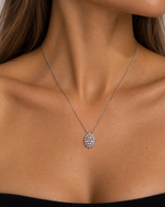 Colar Pingente Oval Moissanite 6x8mm