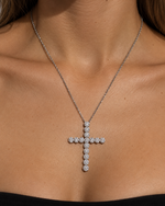 Colar Cruz Moissanite 1mm 45cm