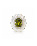Anel Madrepérola Cristal Verde
