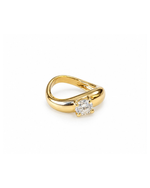 Anel Orgânico Solitário Moissanite 6mm