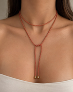 Cordão Marroquino Vermelho - Ouro 18k