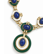Colar ArtDéco Esmeralda com Azul